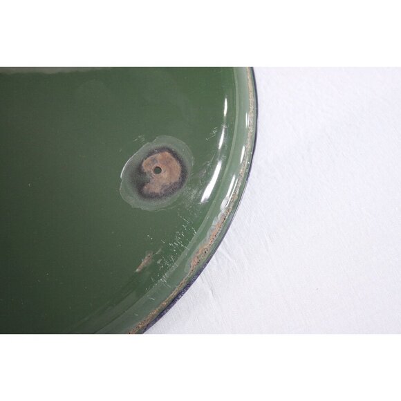 Vintage 14" Industrial Salvage Barn Light Shade in worn green enamel, lamp - Picture 6 of 10